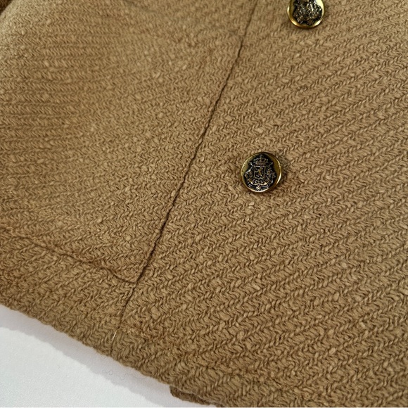 Bardley vintage wool blend peacoat tailored double breasted camel coat medium - Picture 5 of 15